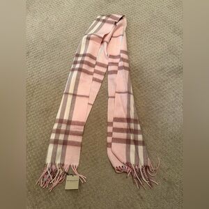Burberry Pink and Brown classic plaid scarf